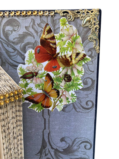 🕊️ Jaula Vintage de Papel – Book Art con Pájaros